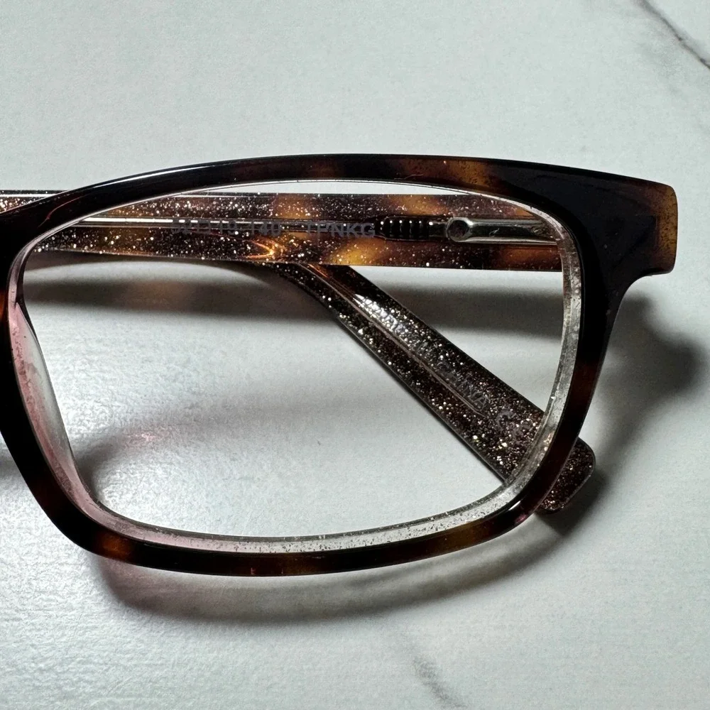 Christian Siriano CV Estelle Tortoise Shell Glitter Eyeglasses Frames 52-19-140